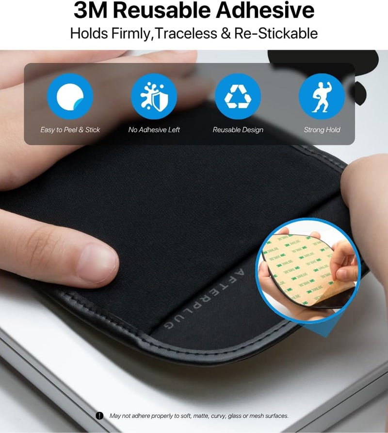 Afterplug Stick-On Mouse Holder, Adhesive Storage Pouch Compatible with Logitech Anywhere, Pebble & Pop, Magic Mouse 1 & 2, Slate Blue - Image 4